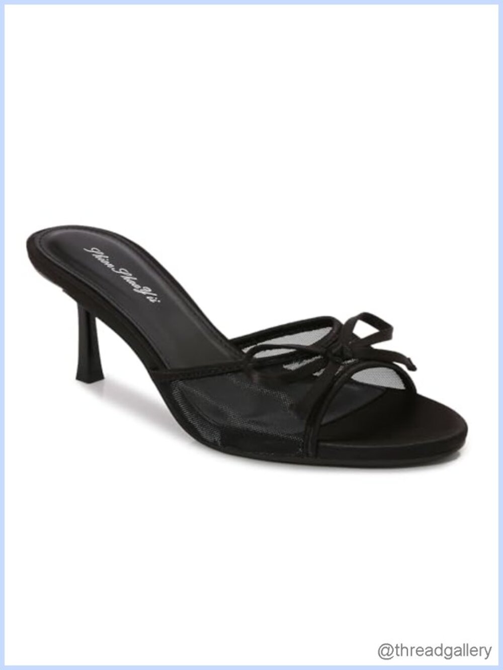 Kitten Heel Sandals Round Toe Bow Mules Slip On Backless Heeled